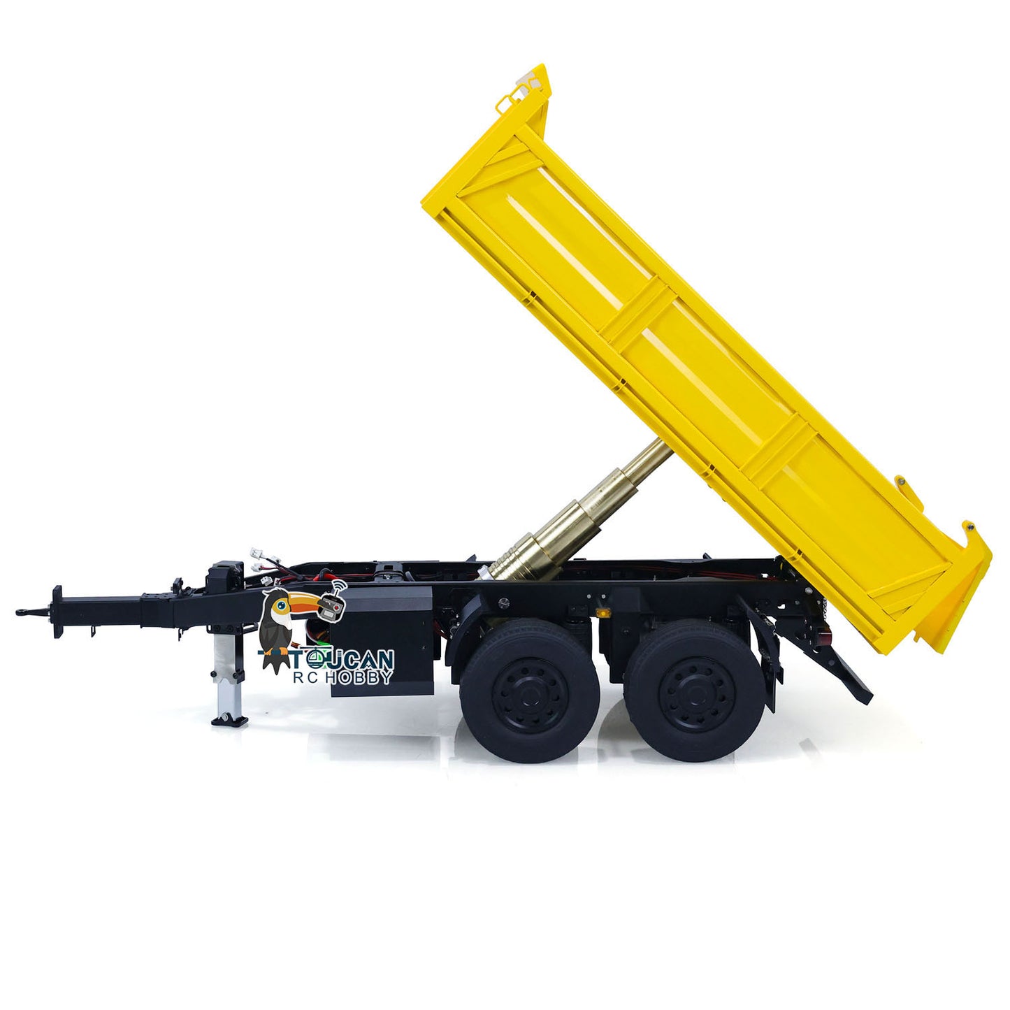 LESU A0051 1/14 Metal Hydraulic RC Full Trailer with Electric Support Legs LED Lights for RC Tractor Trucks Backyard Fun