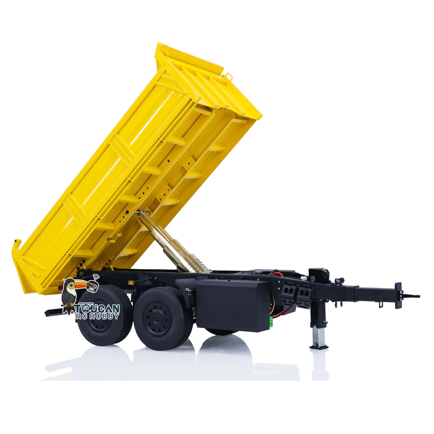 LESU A0051 1/14 Metal Hydraulic RC Full Trailer with Electric Support Legs LED Lights for RC Tractor Trucks Backyard Fun