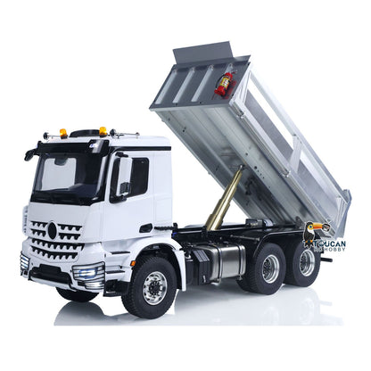 MD 1/14 6*6 Metal RC Hydraulic Dumper Truck 3348 2025Type 6WD Radio Controlled Tipper Lorry Car Model Metal Chassis 2Speed Gearbox Light Sound ESC Motor