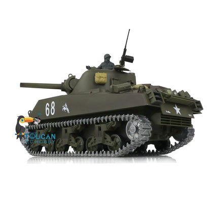 TOUCAN RC HOBBY Henglong 1/16 TK7.0 Promotion USA M4A3 Sherman RTR RC Tank 3898 360 Degrees Turret Smoke BB IR Metal Barrel Tracks Sprockets Idlers Wheels Gearbox
