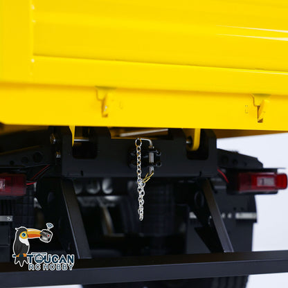 In Stock LESU 1/14 Metal 2 Axles RC Full Trailer Remote Control Hydraulic Dumper Hobby Models Painted and Assembled Car LED Lights