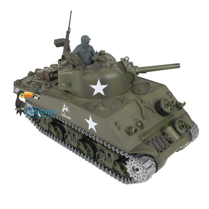 TOUCAN RC HOBBY Henglong 1/16 TK7.0 3898 USA M4A3 Sherman RTR RC Tank Barrel Recoil Smoke 360 Degrees Turret BB IR Metal Tracks Gearbox Drive Idler Wheels