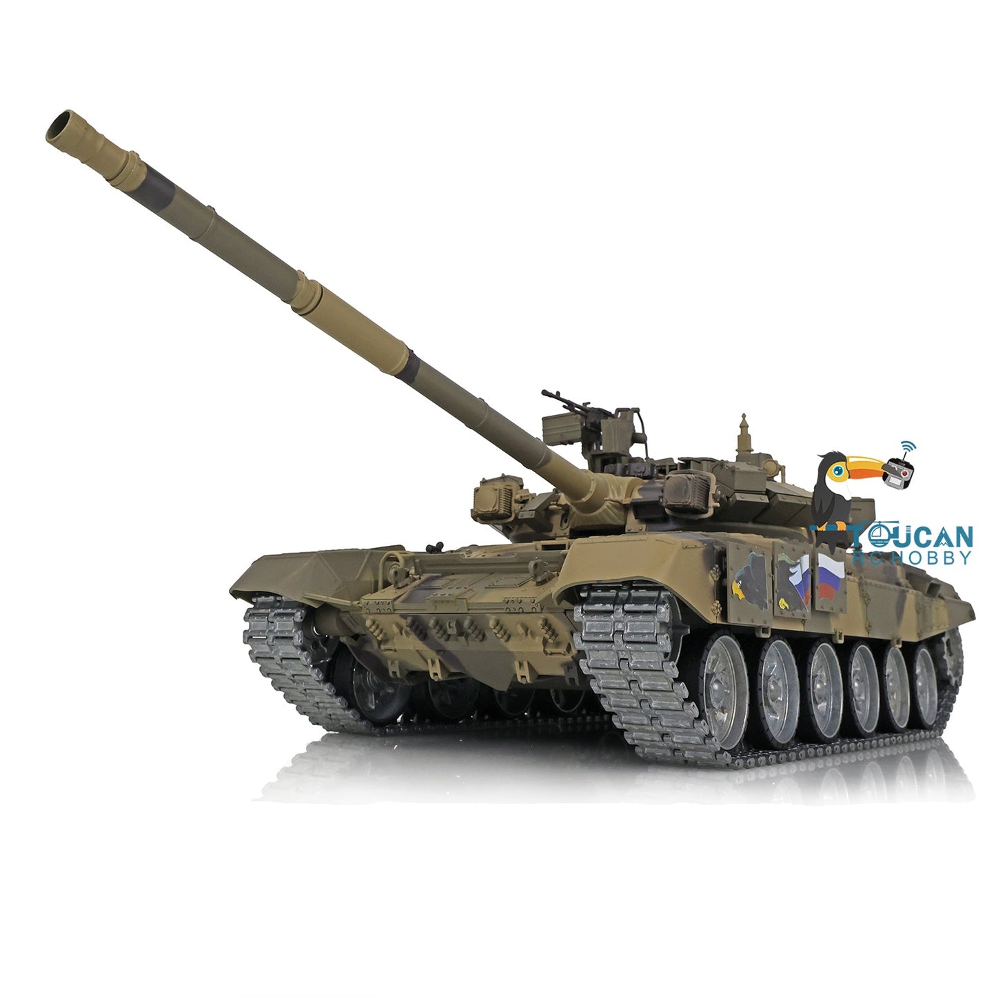 TOUCAN RC HOBBY Henglong 1/16 TK7.0 Profession Russian T90 RC Tank 3938 with Red Eyes 360 Degrees Turret Smoke Infrared Combat Metal Sprockets Idlers Road Wheels