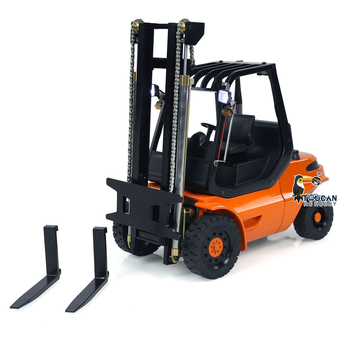 TOUCAN RC HOBBY LXY 1/14 Metal Hydraulic RC Forklift Remote Controlled Wheeled Transfer Car Construction Vehicles Light Sound FlySky I6S Radio Controller PNP RTR