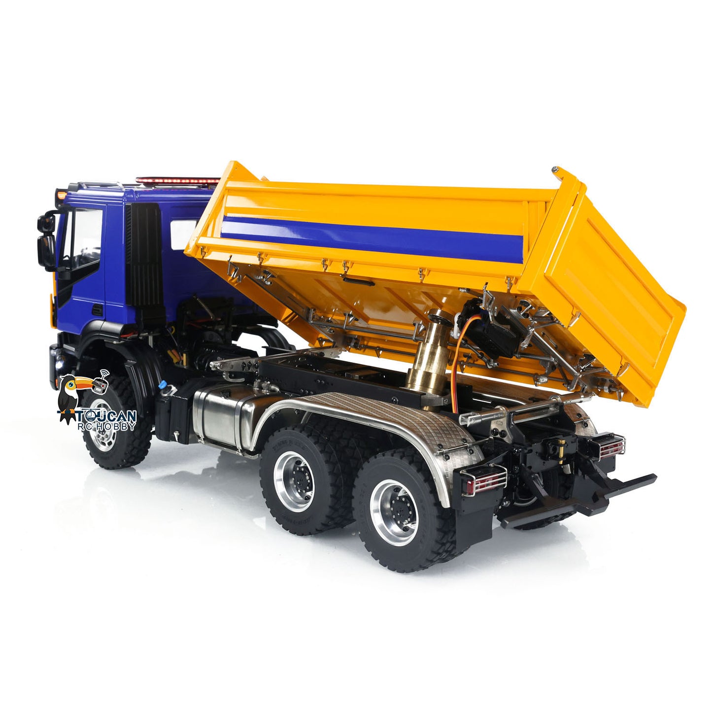 LESU A0009 1/14 Metal 6x6 RC Hydraulic Dump Truck with FlySky I6S Radio Controller 3 Speed Transmission for Model Enthusiast