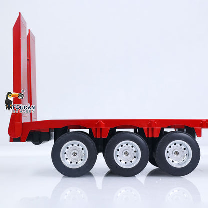 TOUCAN RC HOBBY US Stock HUINA 770S 1/24 Remote Control Tractor Truck W/ Light Sound System Manual Support Legs Tail Board 3Axle Semi Flatbed Trailer