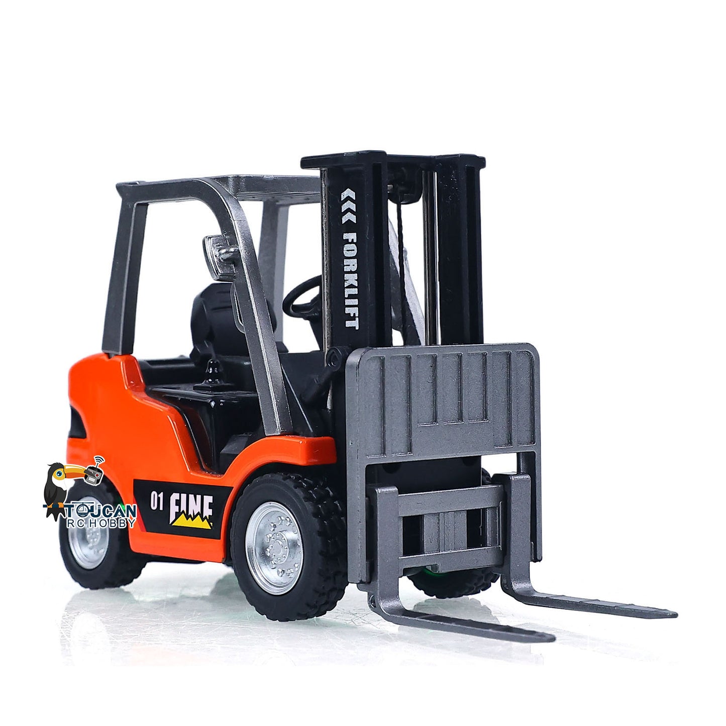 1/64 RC Forklift Full Proportion Control Realistic Details Road Barrier Desktop Ornaments Parent Child Interaction RTR