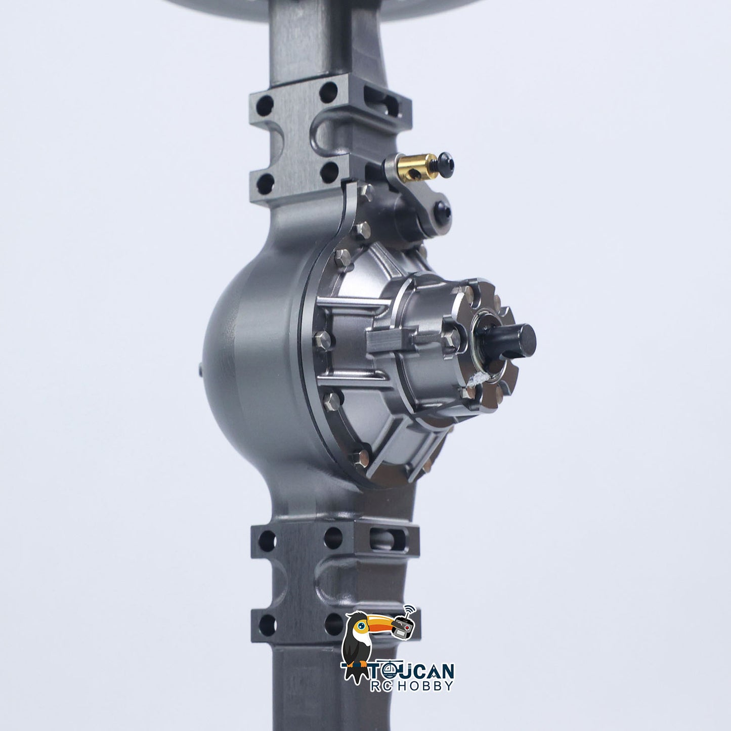 Metal Wheel Side Reduction Front Axle for JDModel 1/14 RC Hydraulic Loader ZW370 DIY Radio Controlled Construction Vehicle