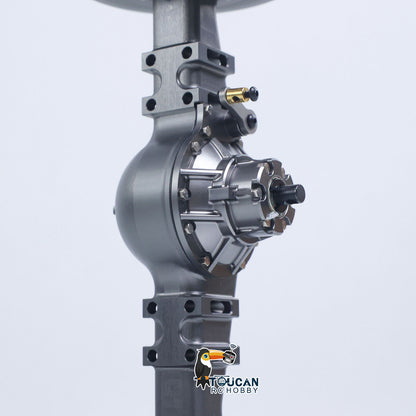 Metal Wheel Side Reduction Front Axle for JDModel 1/14 RC Hydraulic Loader ZW370 DIY Radio Controlled Construction Vehicle