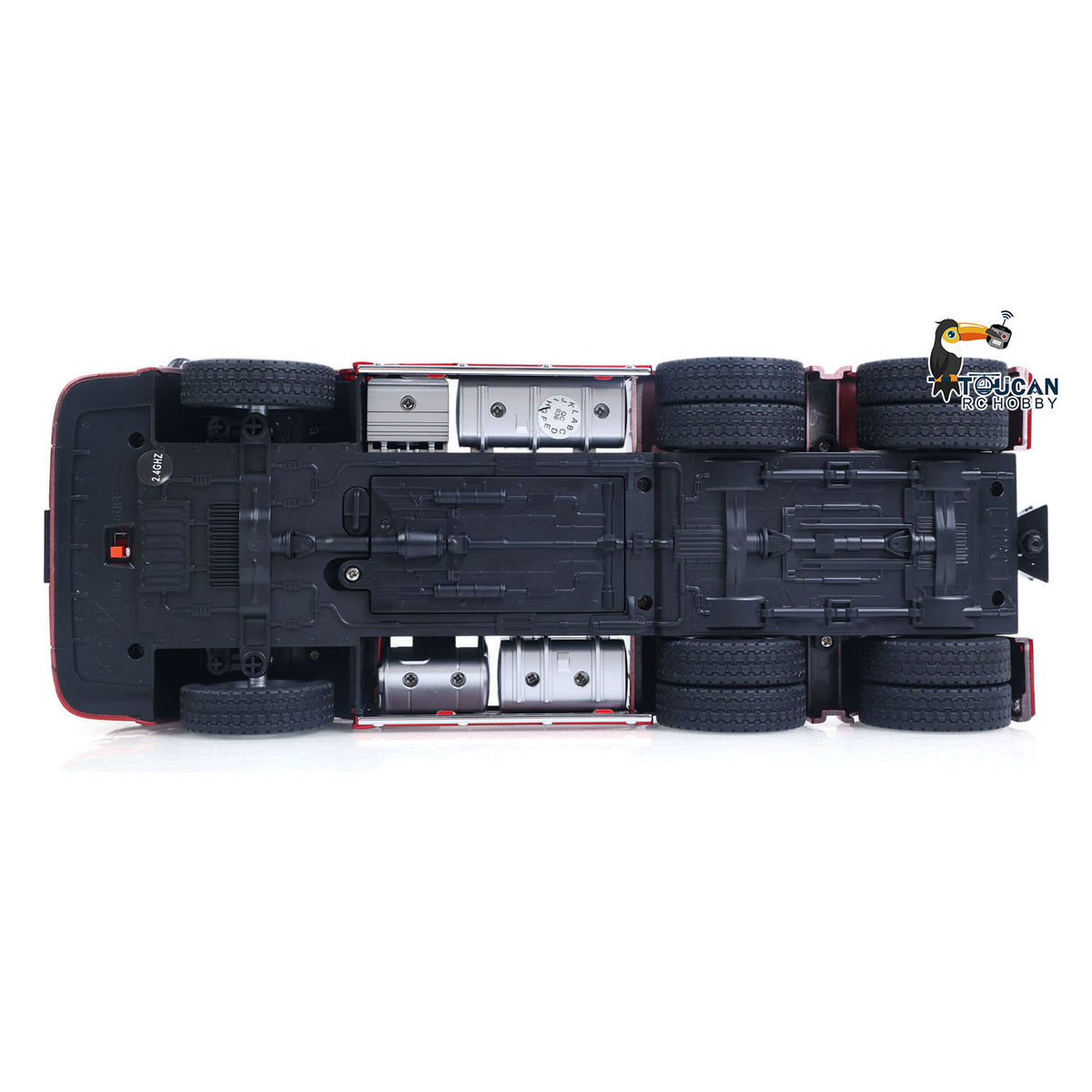 TOUCAN RC HOBBY US Stock HUINA 770S 1/24 Remote Control Tractor Truck W/ Light Sound System Manual Support Legs Tail Board 3Axle Semi Flatbed Trailer