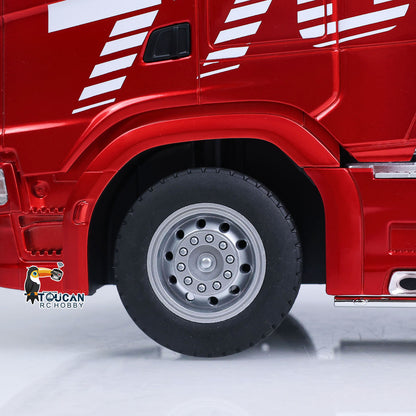 TOUCAN RC HOBBY US Stock HUINA 770S 1/24 Remote Control Tractor Truck W/ Light Sound System Manual Support Legs Tail Board 3Axle Semi Flatbed Trailer