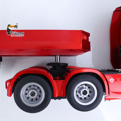 TOUCAN RC HOBBY US Stock HUINA 770S 1/24 Remote Control Tractor Truck W/ Light Sound System Manual Support Legs Tail Board 3Axle Semi Flatbed Trailer