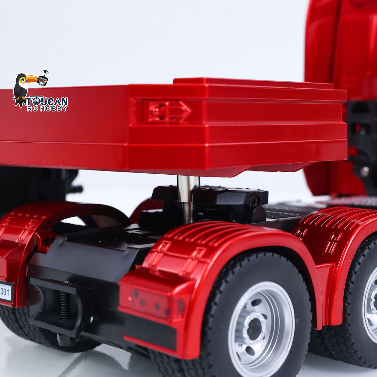TOUCAN RC HOBBY US Stock HUINA 770S 1/24 Remote Control Tractor Truck W/ Light Sound System Manual Support Legs Tail Board 3Axle Semi Flatbed Trailer