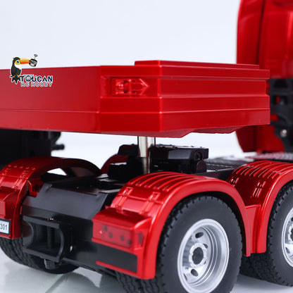 TOUCAN RC HOBBY US Stock HUINA 770S 1/24 Remote Control Tractor Truck W/ Light Sound System Manual Support Legs Tail Board 3Axle Semi Flatbed Trailer