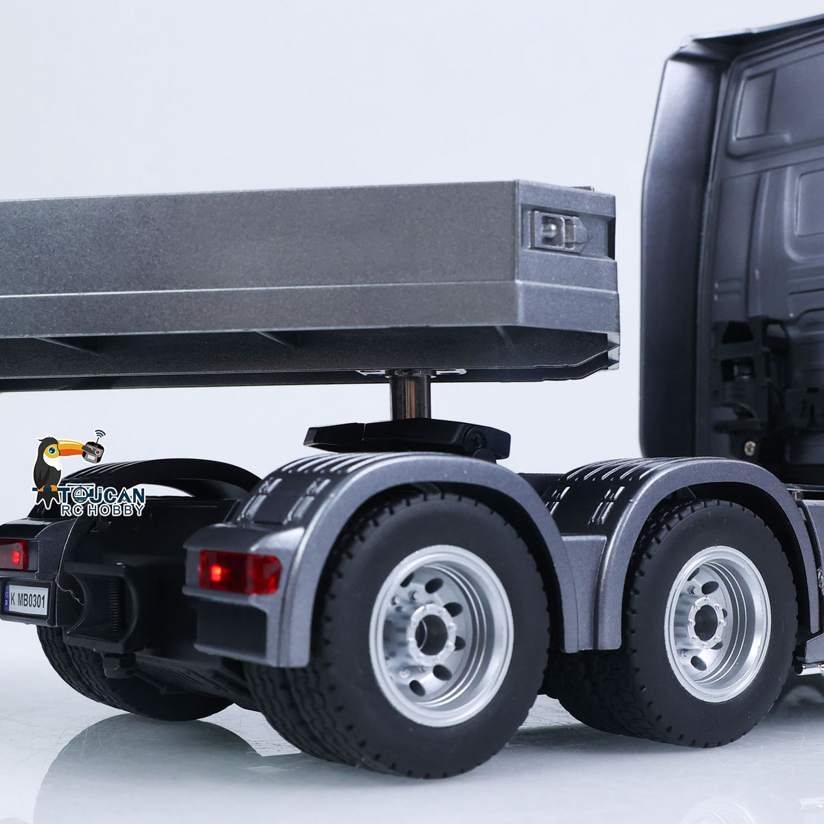 TOUCAN RC HOBBY US Stock HUINA 770S 1/24 RC Tractor Truck Radio Controlled Vehicle 3Axle Plastic Semi Flatbed Trailer W/ Support Legs
