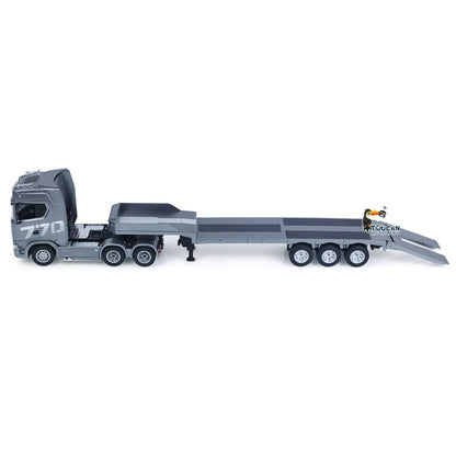 TOUCAN RC HOBBY US Stock HUINA 770S 1/24 RC Tractor Truck Radio Controlled Vehicle 3Axle Plastic Semi Flatbed Trailer W/ Support Legs