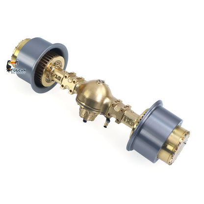 Brass Wheel Side Reduction Front Axle for 1/14 RC Hydraulic Loader ZW370 JDM-198 Radio Control Articulated Truck Model E450C