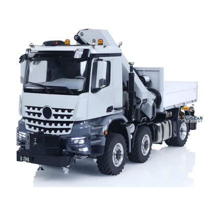 4151 AK Metal 1/14 RC Tractor Truck with Hydraulic Crane Fly Jib Arm Bucket 6*6 Remote Control Farm Car 3Speed Model Lorry Sound