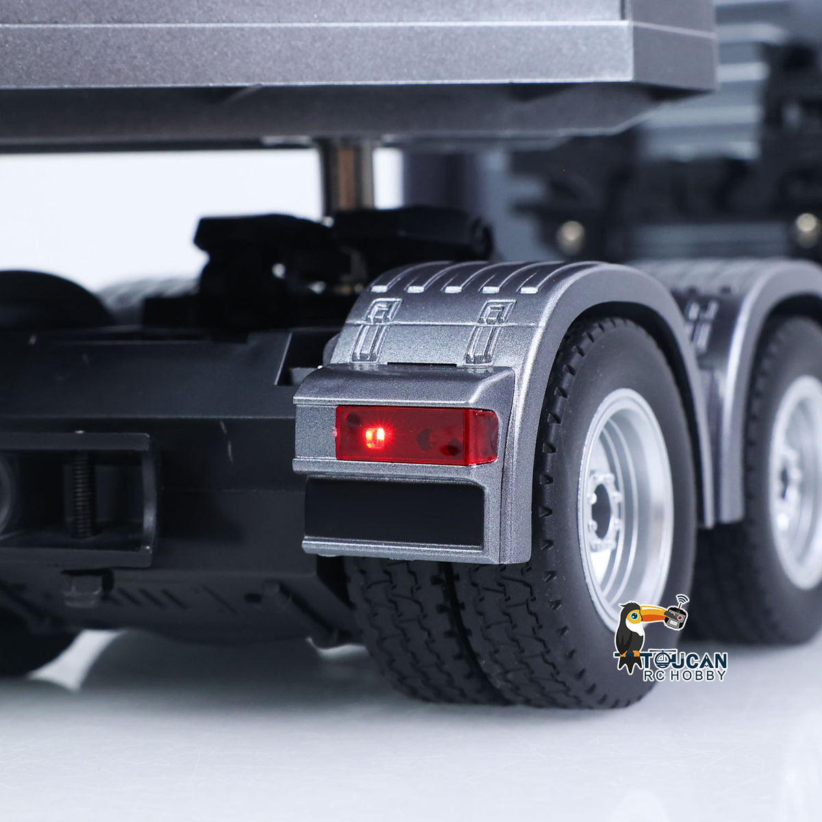 TOUCAN RC HOBBY US Stock HUINA 770S 1/24 RC Tractor Truck Radio Controlled Vehicle 3Axle Plastic Semi Flatbed Trailer W/ Support Legs