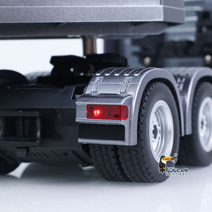 TOUCAN RC HOBBY US Stock HUINA 770S 1/24 RC Tractor Truck Radio Controlled Vehicle 3Axle Plastic Semi Flatbed Trailer W/ Support Legs