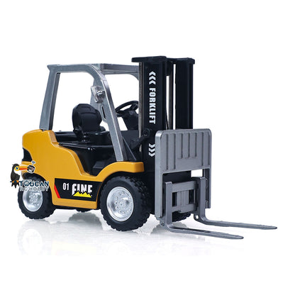 1/64 RC Forklift Full Proportion Control Realistic Details Road Barrier Desktop Ornaments Parent Child Interaction RTR