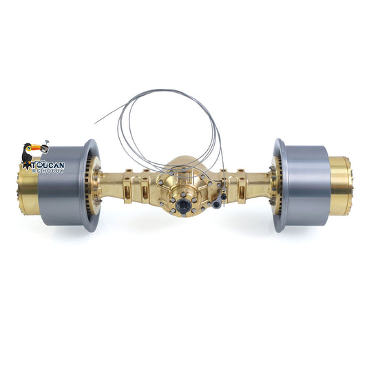 1/14 Brass Steel Wheel Side Reduction Rear Axle for JDM-198 RC Hydraulic Loader JDM-166 E450C Radio Control Articulated Truck