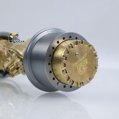 1/14 Brass Steel Wheel Side Reduction Rear Axle for JDM-198 RC Hydraulic Loader JDM-166 E450C Radio Control Articulated Truck