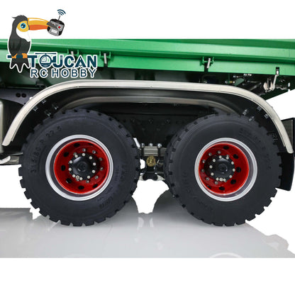LESU K3363 Cabin 1/14 Metal 6x6 RC Hydraulic Dump Truck 3 Speed Transmission FlySky I6S Radio Controller Differential Lock for Model Enthusiast