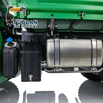 LESU K3363 Cabin 1/14 Metal 6x6 RC Hydraulic Dump Truck 3 Speed Transmission FlySky I6S Radio Controller Differential Lock for Model Enthusiast