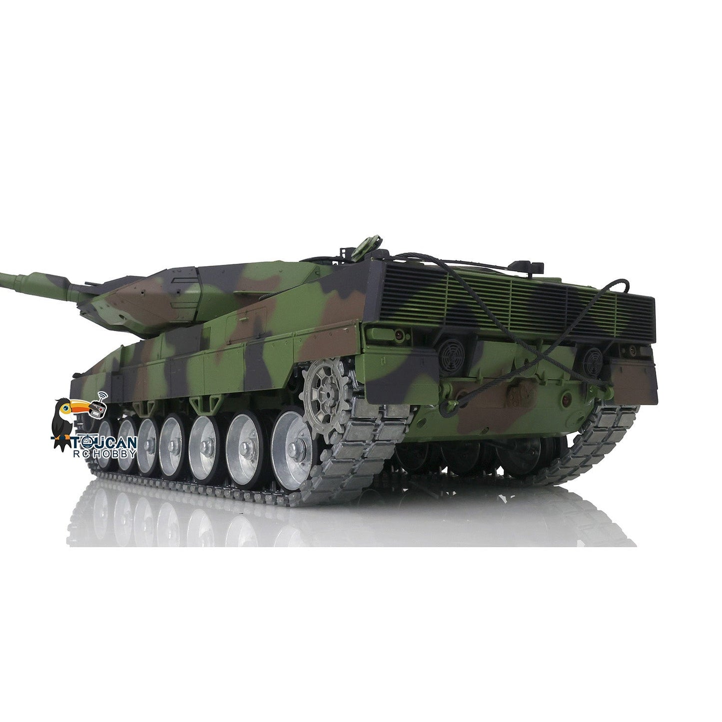 TOUCAN RC HOBBY Henglong 1/16 TK7.0 3889 Leopard2A6 RTR RC Tank FPV Barrel Recoil BB IR Smoke 360 Degrees Turret Metal Tracks Road Drive Idler Wheels Gearbox