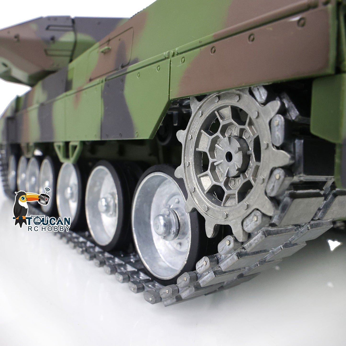 TOUCAN RC HOBBY Henglong 1/16 TK7.0 3889 Leopard2A6 RTR RC Tank FPV Barrel Recoil BB IR Smoke 360 Degrees Turret Metal Tracks Road Drive Idler Wheels Gearbox