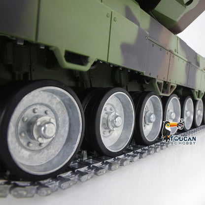 TOUCAN RC HOBBY Henglong 1/16 TK7.0 3889 Leopard2A6 RTR RC Tank FPV Barrel Recoil BB IR Smoke 360 Degrees Turret Metal Tracks Road Drive Idler Wheels Gearbox