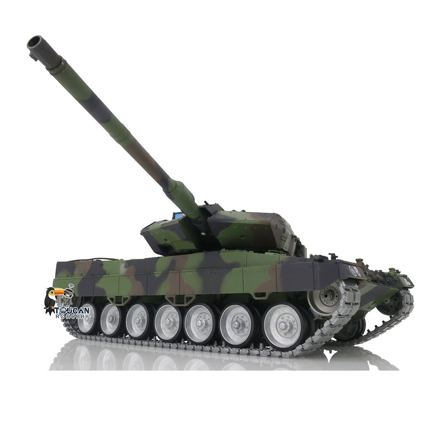 TOUCAN RC HOBBY Henglong 1/16 TK7.0 3889 Leopard2A6 RTR RC Tank FPV Barrel Recoil BB IR Smoke 360 Degrees Turret Metal Tracks Road Drive Idler Wheels Gearbox