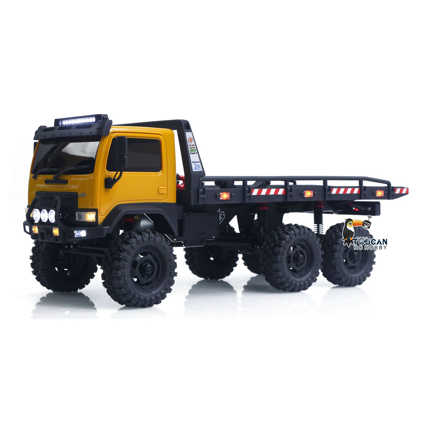 US Stock Hobby Plus 1/18 Remote Control Off Road Car 6X6 RC Flatbed Truck 2Speed Gearbox Flysky ESC 280 Brushed Motor 6CH Radio RTR
