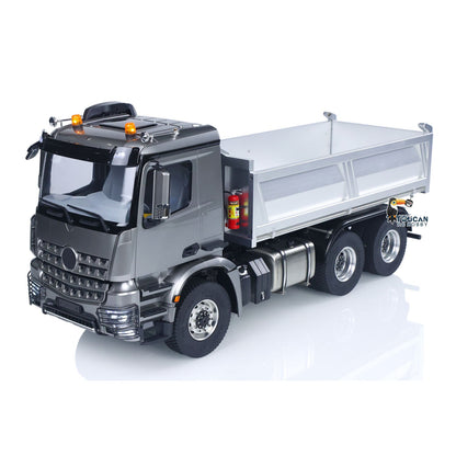 MD 1/14 6*6 Metal RC Hydraulic Dumper Truck 3348 2025Type 6WD Radio Controlled Tipper Lorry Car Model Metal Chassis 2Speed Gearbox Light Sound ESC Motor
