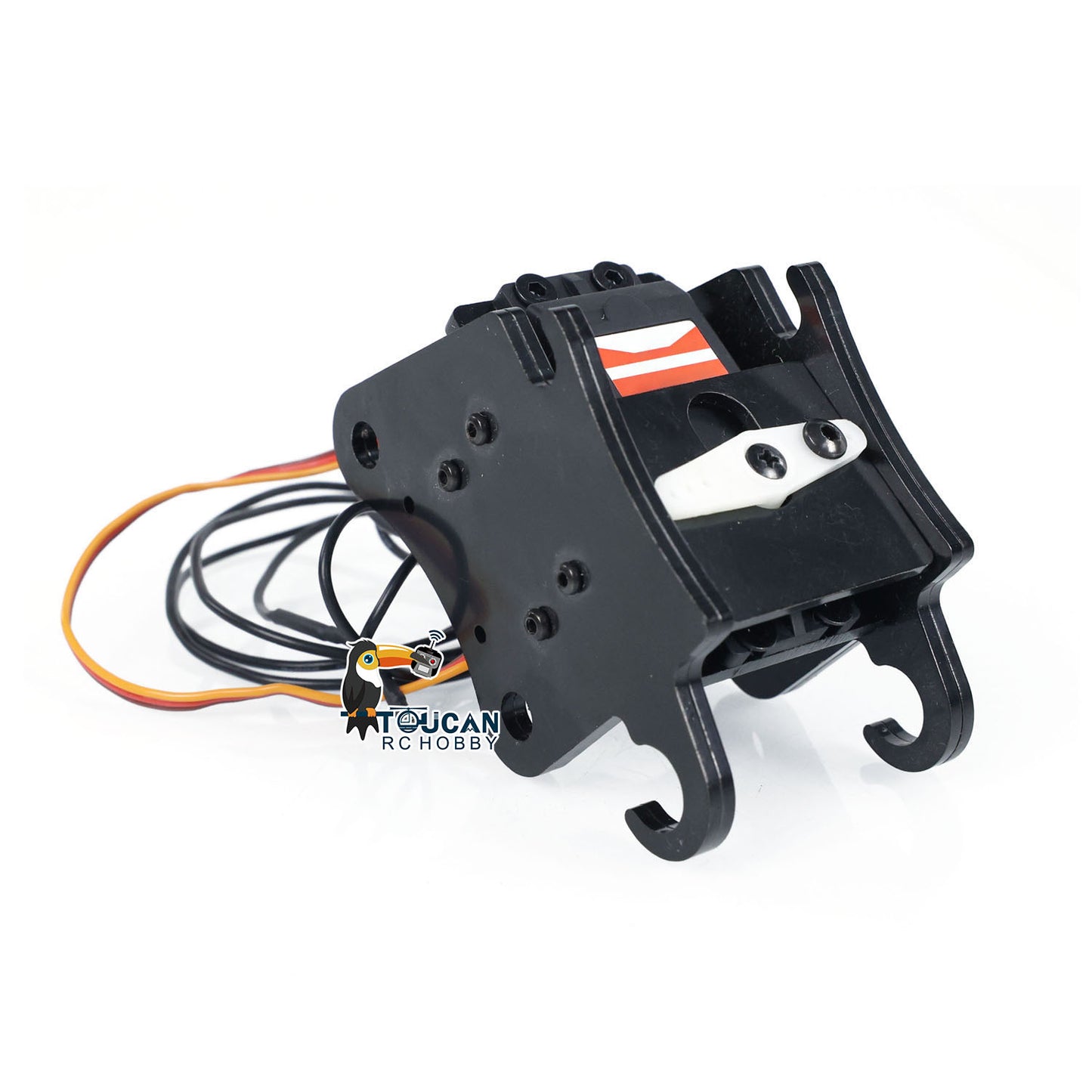 TOUCAN RC HOBBY MTModel Metal Electric Quick Release Coupler Hydraulic Claw Tiltable Bucket Clamshell Bucket Grab for 1/14 946 EC380 RC Excavator DIY Parts