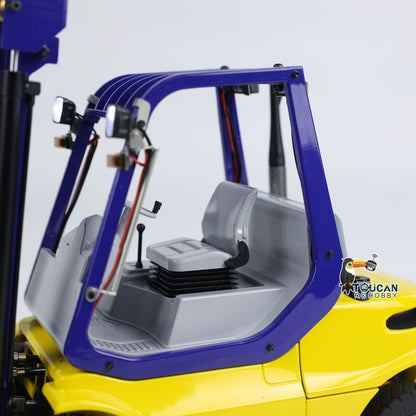 1/14 Metal Hydraulic RC Forklift Remote Controlled Wheeled Transfer Car Construction Vehicles  Light Sound FlySky I6S Radio Controller PNP RTR