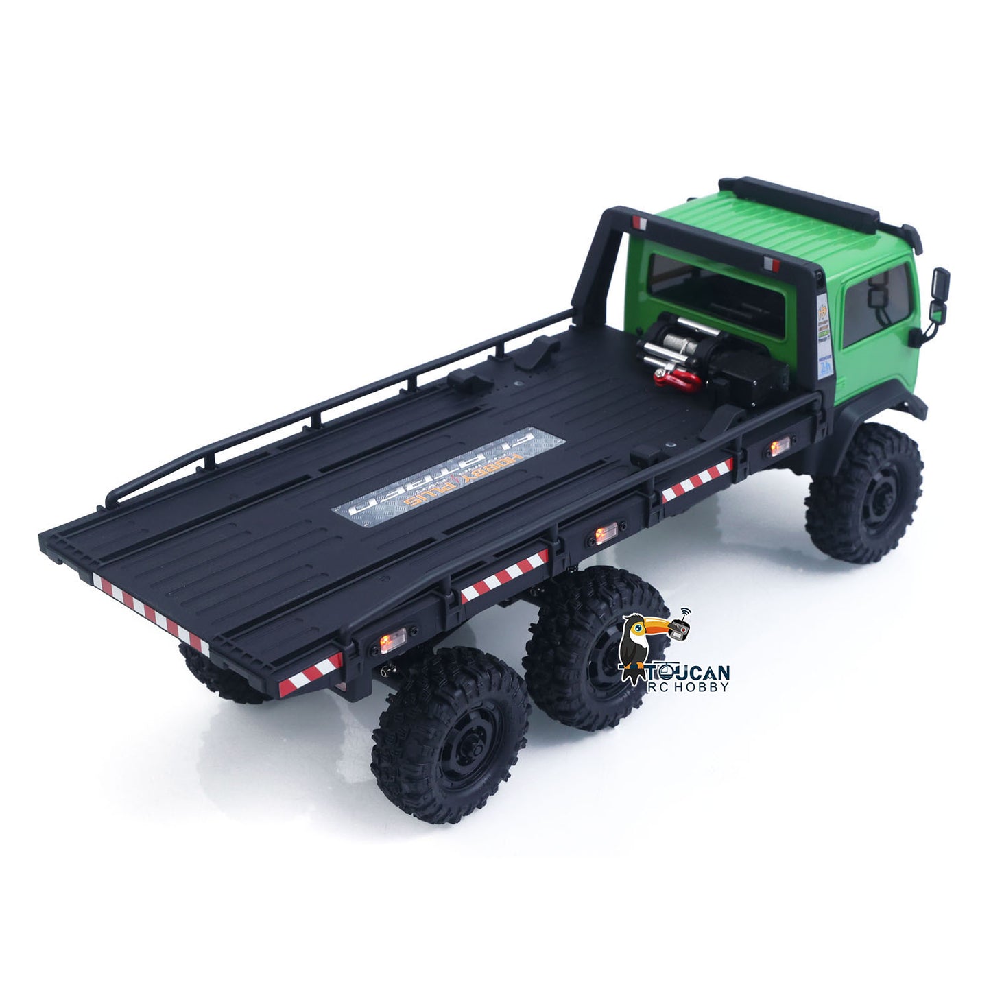 Fast Free Shipping for EU 1/18 Remote Control Flatbed Truck 6*6 Electric RC Off Road Vehicle Model Metal Chassis Gear Light System Flysky Radio No Sounds