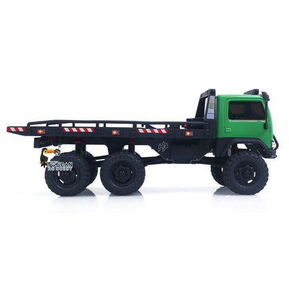 US Stock 1/18 Remote Control Flatbed Truck 6*6 Electric RC Off Road Vehicle Model Metal Chassis Gear Light System Flysky Radio No Sounds
