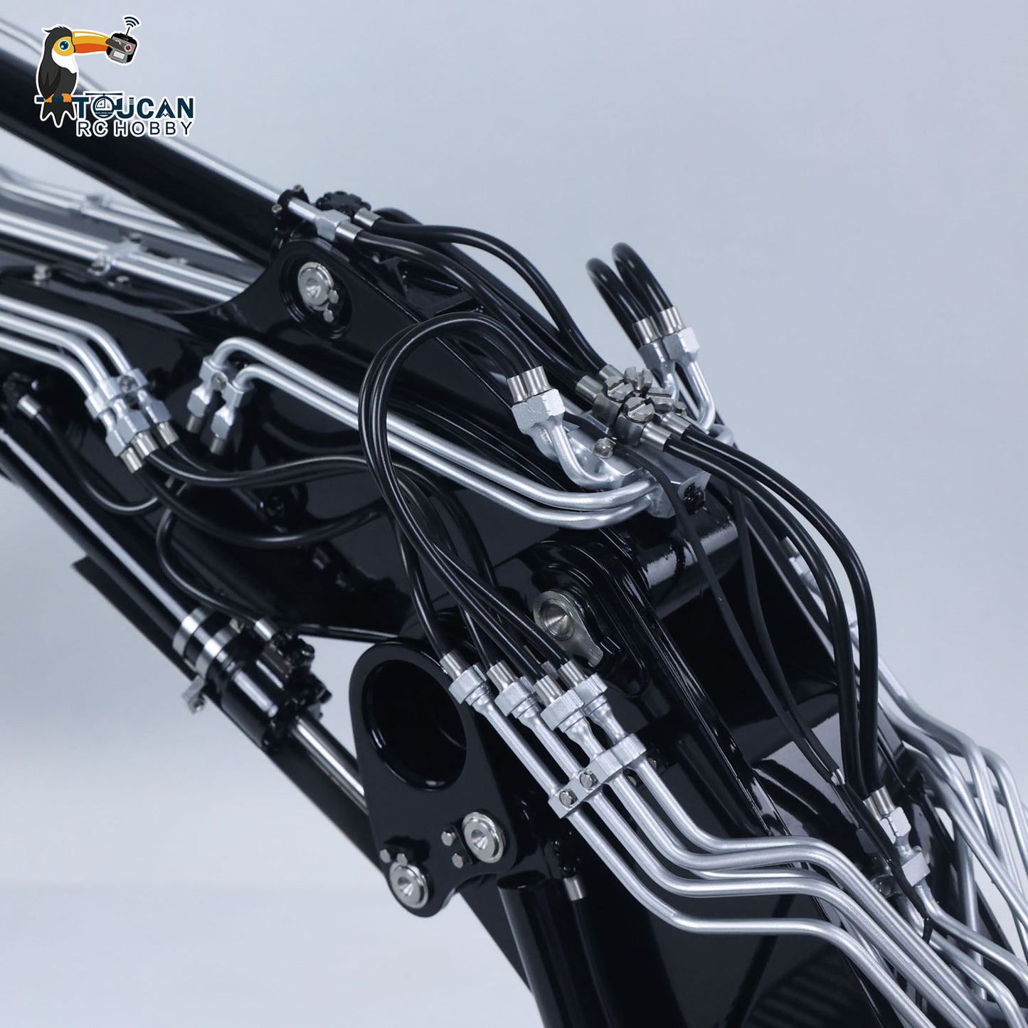 LESU LR956 1/14 Metal RC Excavator B0040 3-arm Hydraulic Digger Brushless Motor Lighting System Dual-Pump Electronic Display Screen for Hobbyists