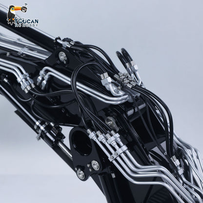 LESU LR956 1/14 Metal RC Excavator B0040 3-arm Hydraulic Digger Brushless Motor Lighting System Dual-Pump Electronic Display Screen for Hobbyists