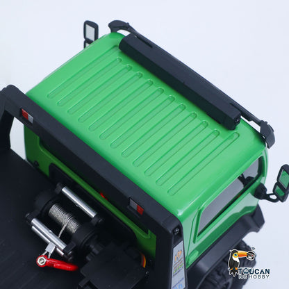 US Stock 1/18 Remote Control Flatbed Truck 6*6 Electric RC Off Road Vehicle Model Metal Chassis Gear Light System Flysky Radio No Sounds