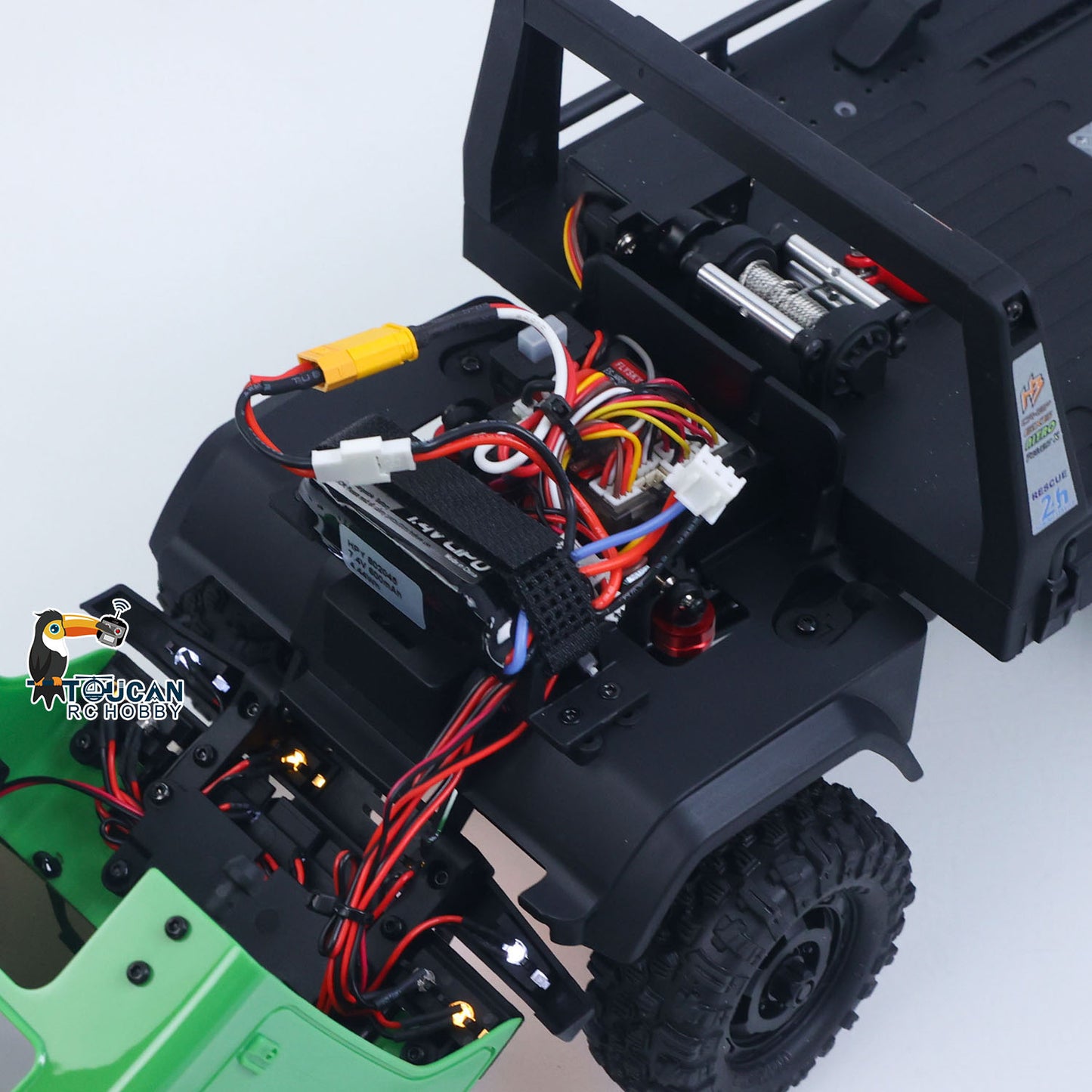 US Stock 1/18 Remote Control Flatbed Truck 6*6 Electric RC Off Road Vehicle Model Metal Chassis Gear Light System Flysky Radio No Sounds