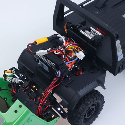 US Stock 1/18 Remote Control Flatbed Truck 6*6 Electric RC Off Road Vehicle Model Metal Chassis Gear Light System Flysky Radio No Sounds