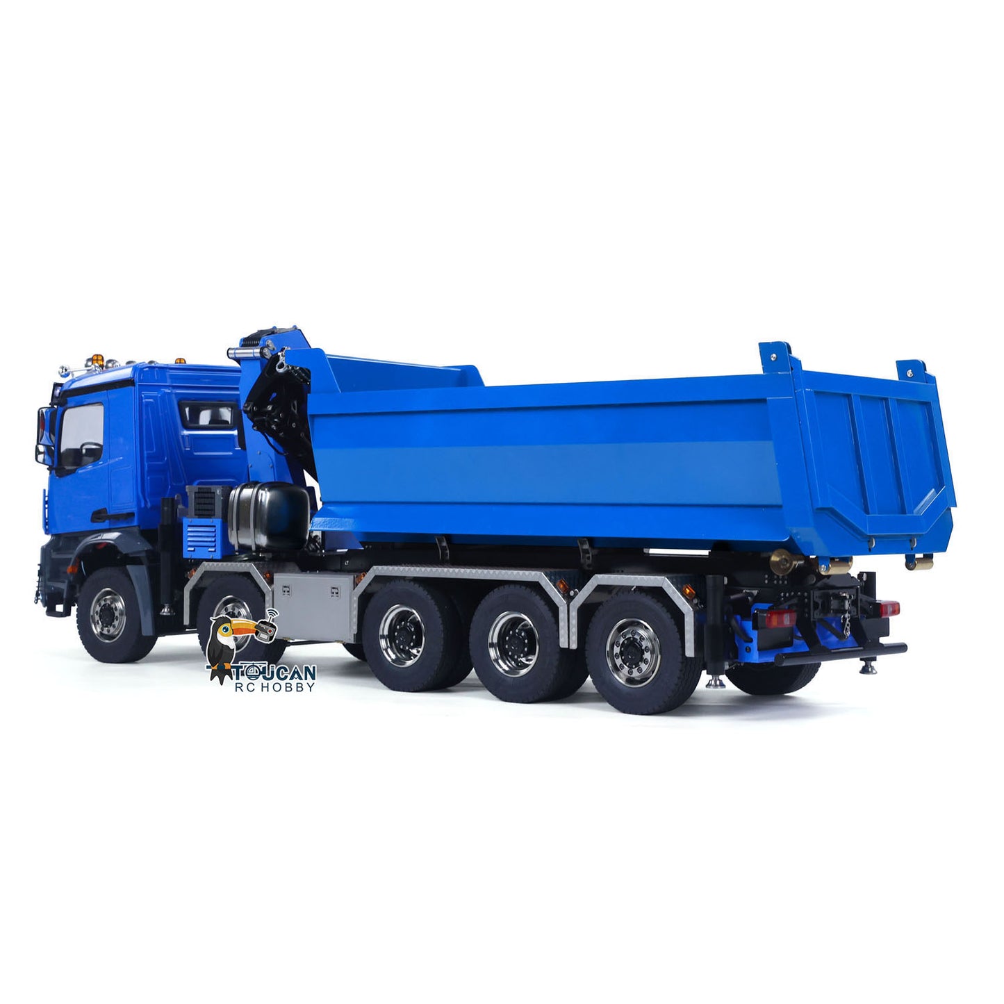 1/14 RC Hydraulic Crane Dumper Truck 10x10 Full Dump Car Model 3-speed Gearbox with U-shaped High Standard Bucket Timber Flatbed