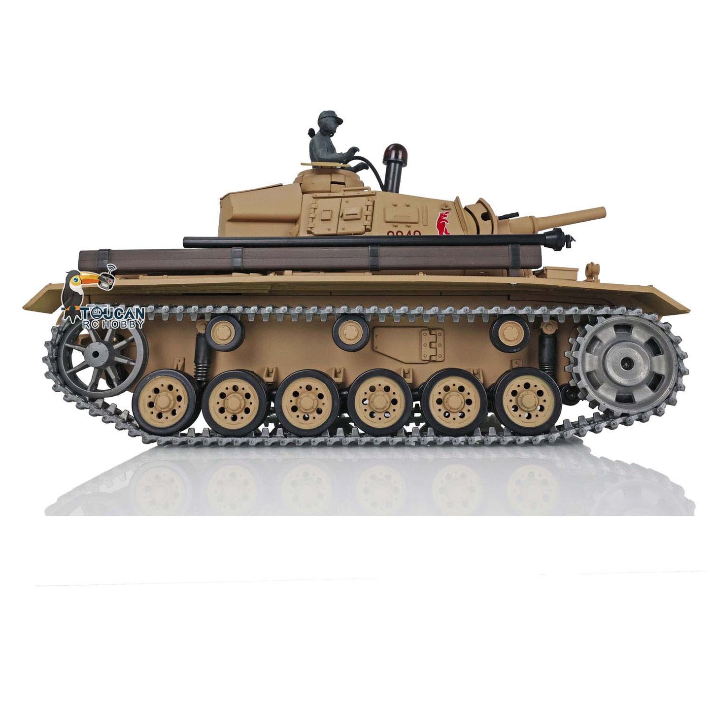 Henglong 1/16 Scale 7.0 Upgraded Panzer III H RTR RC Tank 3849 W/ 360 Degrees Turret Metal Tracks Barrel Gearbox