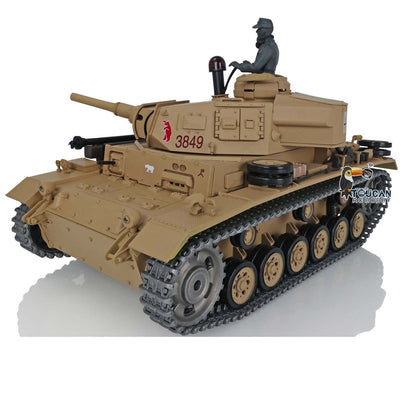 Henglong 1/16 Scale 7.0 Upgraded FPV Panzer III H RTR RC Tank 3849 360 Degrees Turret Metal Tracks Barrel Sprocket Wheels FPV