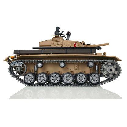 In Stock Henglong 1/16 7.0 Customized Panzer III H RTR RC Tank 3849 Heavy Model Metal Tracks Wheels Radio Controller 360 Degree Turret Rotation Infrared Combating Receiver & Transmitter