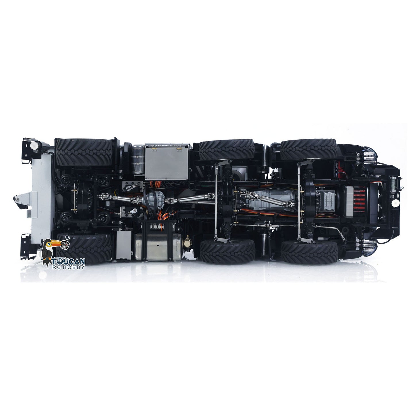 4151 AK Metal 1/14 RC Tractor Truck with Hydraulic Crane Fly Jib Arm Bucket 6*6 Remote Control Farm Car 3Speed Model Lorry Sound