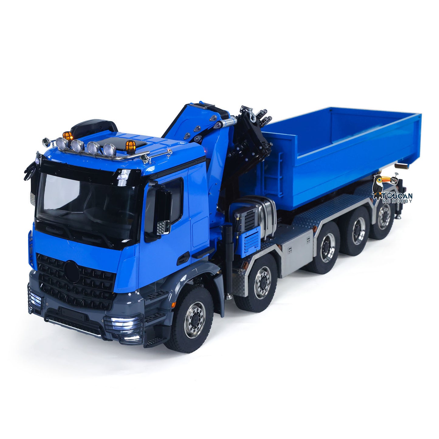 1/14 10x10 RC Hydraulic Full Dump Crane Radio Controlled Dumper Car Truck with U-shaped Bucket PNP/RTR DIY Hobby Model